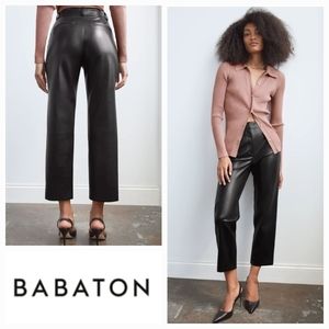 BABATON Command Cropped Pant Vegan Leather Black Size 8 ARITZIA
